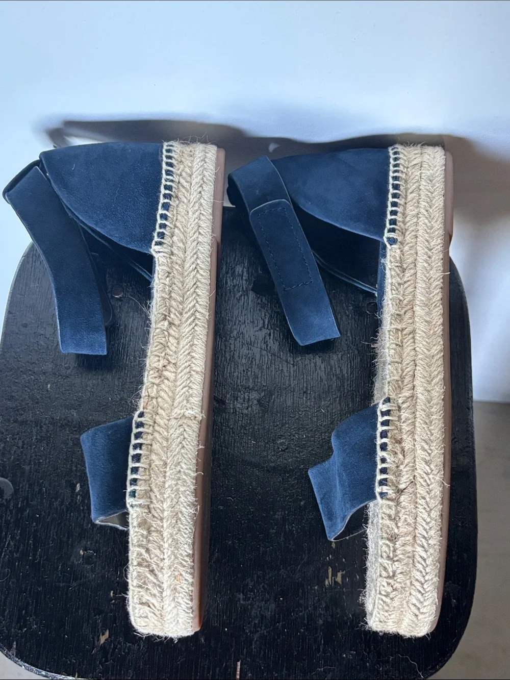 Anthropologie Splendid Jensen Navy Suede Espadrilles Size 9